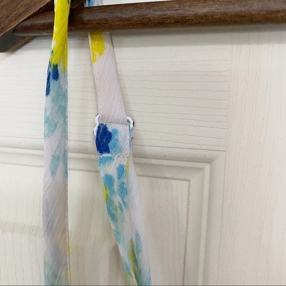 Torrid Floral White & Yellow Sheer Tank Blouse - Picture 7 of 8